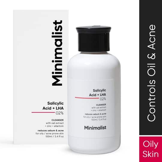 Minimalist 2% Salicylic Acid + LHA Cleanser Reduces Sebum & Acne (100ml)