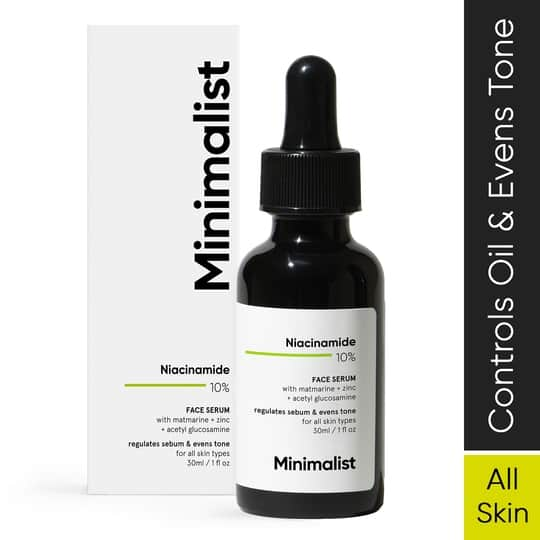 Minimalist 10% Niacinamide Face Serum With Matmarine + Zinc For Reducing Oil & Blemishes (30ml)