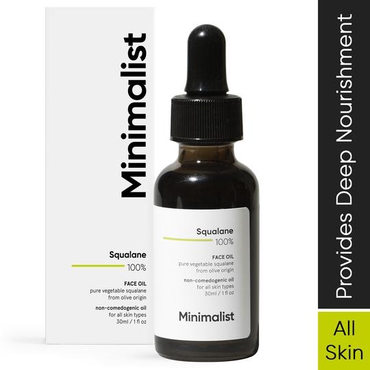 Minimalist 100% Squalane Face Oil Plant Derived For all skin Moisturizing & Reducing Fine Lines (30ml)