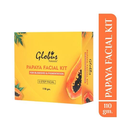 Globus Naturals Anti-Tan Papaya Facial Kit For Flawless Skin 5 Step Tan Removal Kit (110g)