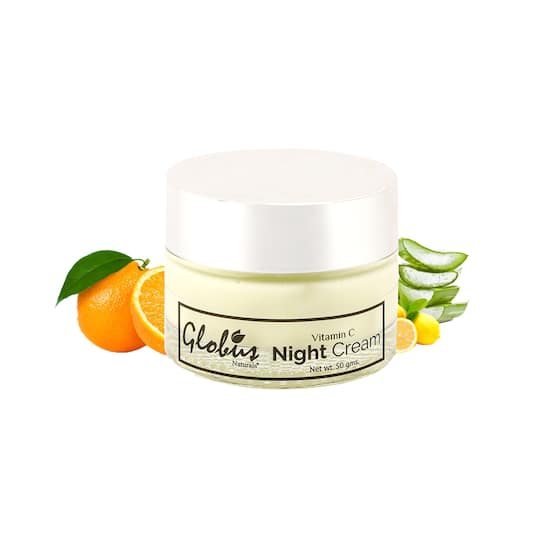 Globus Naturals Vitamin C Brightening & Whitening Night Cream For Natural Glow & Even Toned Skin (50g)