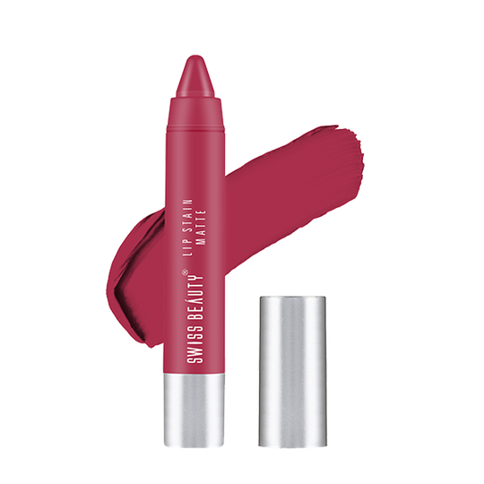 Swiss Beauty Lip Stain Matte Lipstick - Pixie Pink (3.4g)