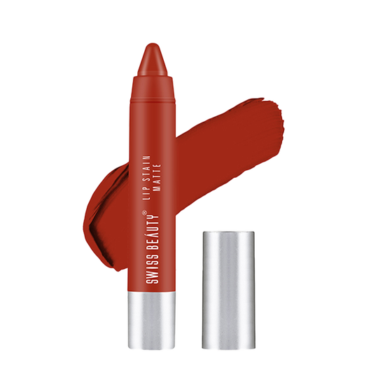 Swiss Beauty Lip Stain Matte Lipstick - Hot Red (3.4g)