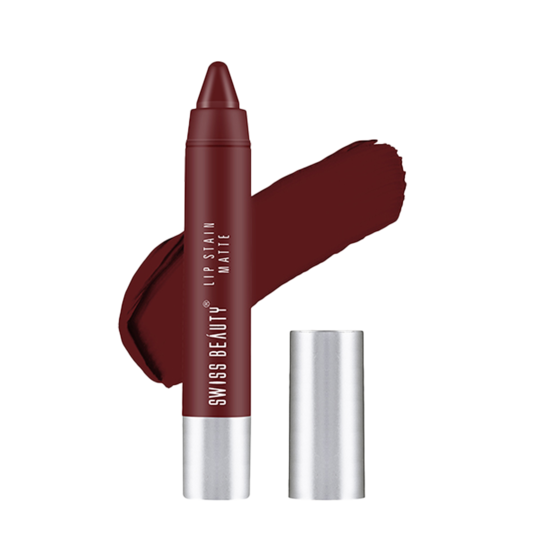 Swiss Beauty Lip Stain Matte Lipstick - Red Wine (3.4g)