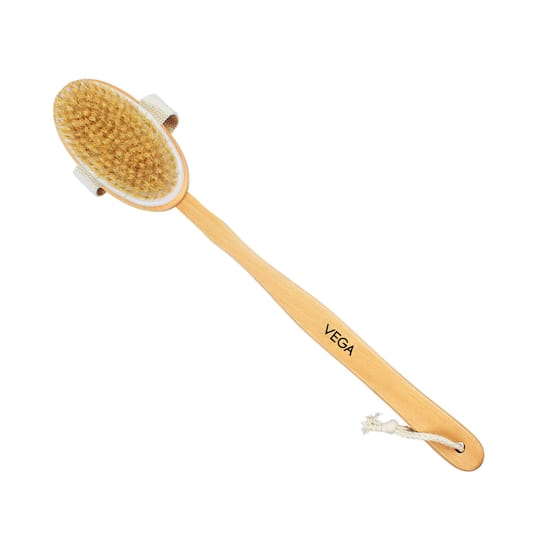 Vega Detachable Wooden Bristle Bath Brush with Long Handle Easy Massage (NBA 1/3) (184 g)
