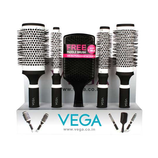 Vega 5-in-1 Professional Hot Curl Hair Brush Set with Paddle Brush for Men and Women PHBS-01 (530 g)