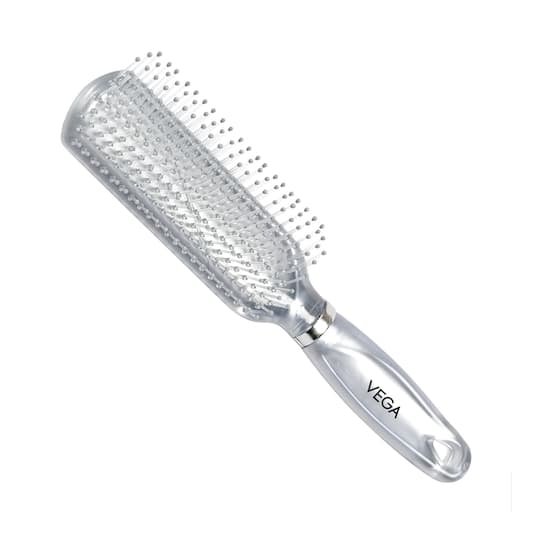 Vega Flat Hair Brush India's No.1 Hair Brush Brand for Men & Women - Silver (R8-FBS) (98 g)