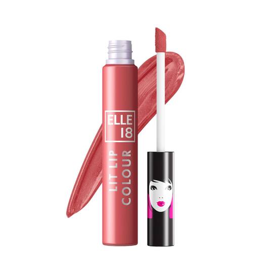 Elle 18 Lit Lip Matte Finish Long Lasting Liquid Lipstick Transfer Proof - Flattering Nude (5.6 ml)