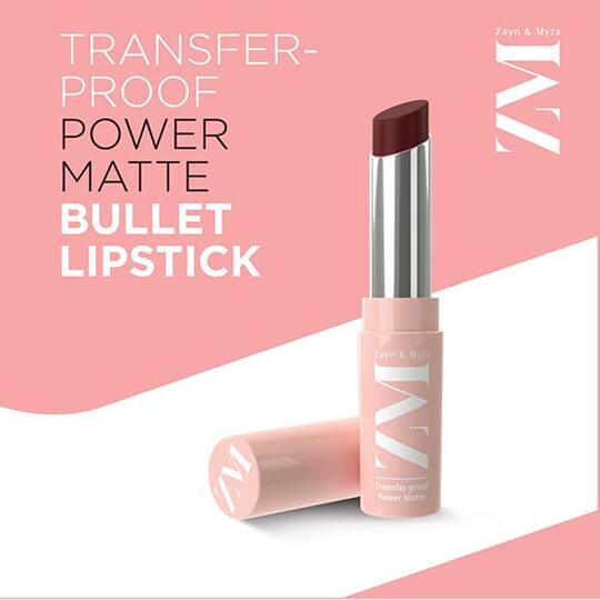 ZM Zayn & Myza Transfer Proof Power Matte Bullet Lipstick - 02 Burgundy Bliss (3.2g)