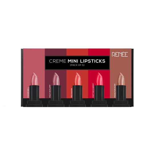 RENEE Creme Mini Lipstick - Pack Of 5 (1.65gm each)