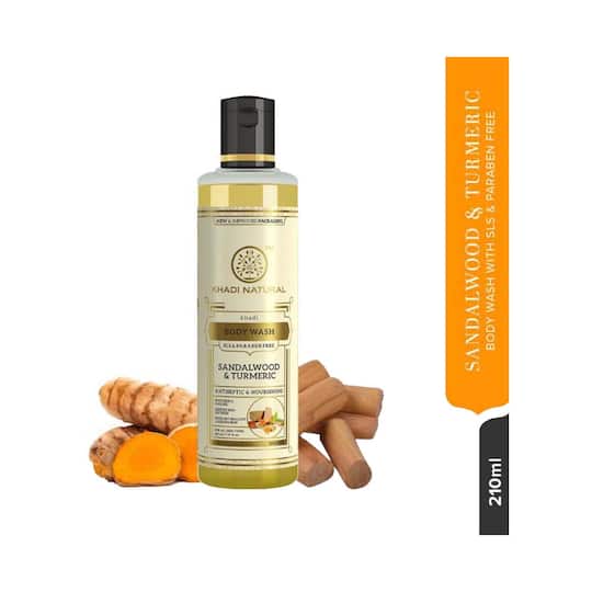 Khadi Natural Sandalwood & Turmeric Body Wash (210 ml)