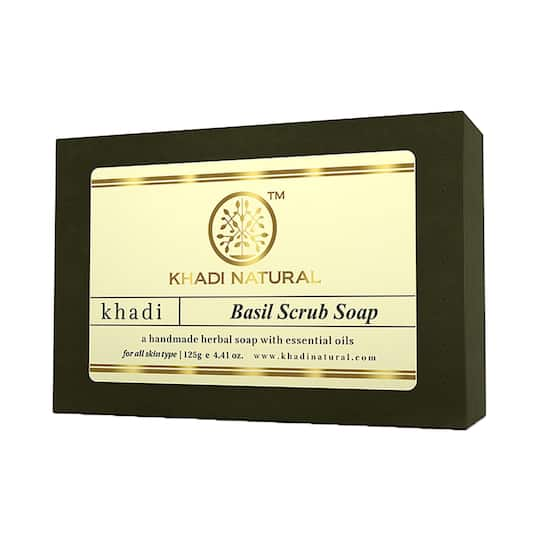 Khadi Natural Basil Scrub Soap (125g)