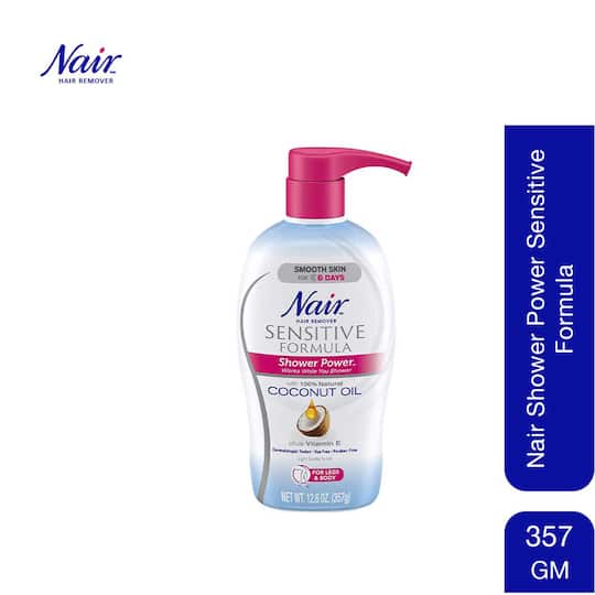 Nair Coconut Shower Power Sensitive Formula Hair Removal Cream (357g)