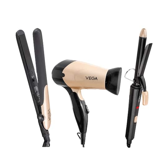 Vega Miss Versatile Styling Set Straightener Curler & Dryer Gift Combo (VHSS-03) (1141 g )