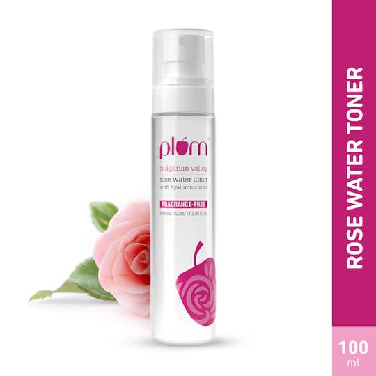 Plum Bulgarian Valley Rose Water Alcohol-Free Toner, Hyaluronic Acid, Hydrates & Refreshes (100ml)
