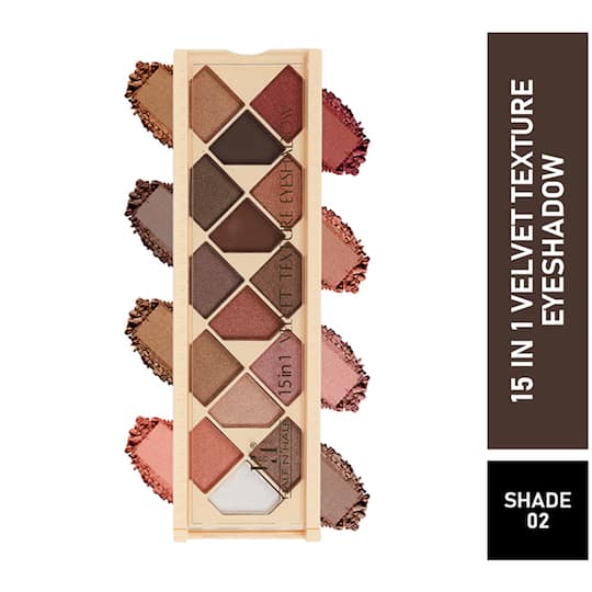 Half N Half 15-In-1 Velvet Texture Eyeshadow Palette - 02 Multicolour (12g)