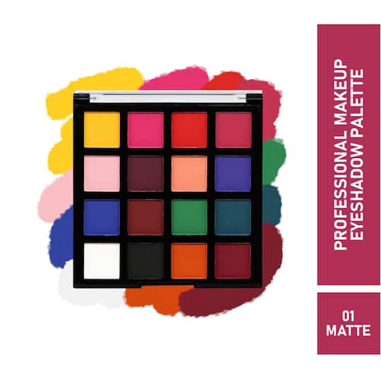Half N Half Professional Makeup kit, 16 Colours Eyeshadow Matte Palette - 01 Multicolour (18g)