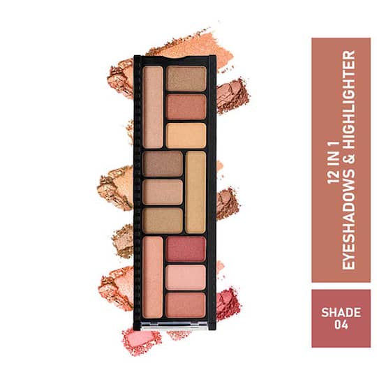 Half N Half 12-In-1 Eyeshadow & Highlighter Makeup Kit - 04 Multicolour (12g)