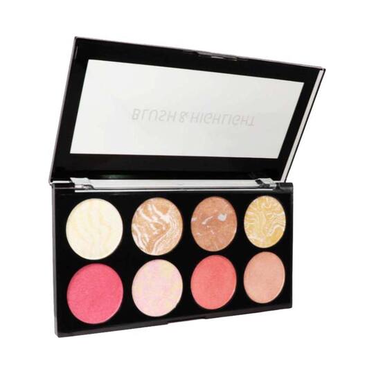 Half N Half HD Pro Blush & Highlight Face Palette - 02 Multicolour (16g)