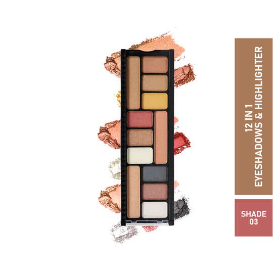 Half N Half 12-In-1 Eyeshadow & Highlighter Makeup Kit - 03 Multicolour (12 g)