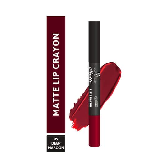 Half N Half Matte Velvet Soft & Long Lasting 24h Superstay Lip Crayon - 05 Deep Maroon (3.5g)