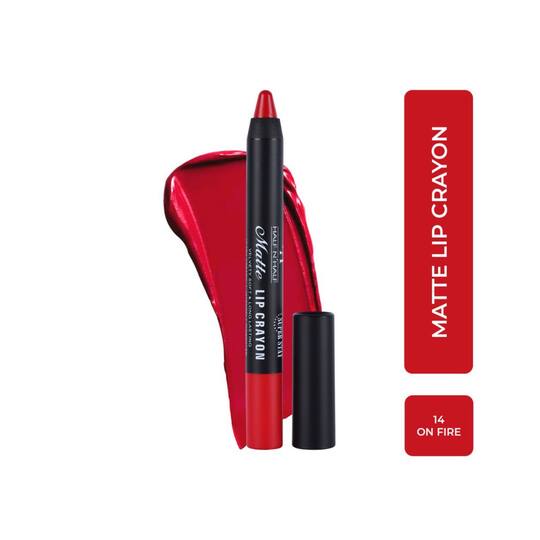 Half N Half Matte Velvet Soft & Long Lasting 24h Superstay Lip Crayon - 14 On Fire (3.5g)