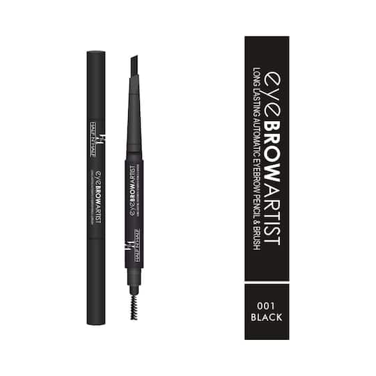 Half N Half Eye Brow Artist Long Lasting Automatic Eyebrow Pencil & Brush - 001 Black (0.4g)