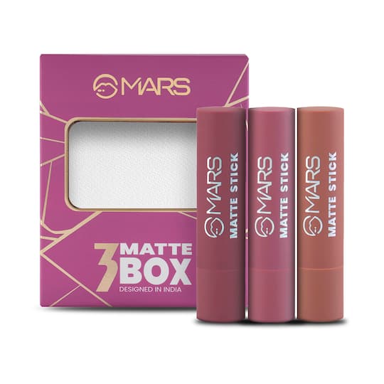 MARS Matte Lipsticks Box - 02 Peaches & Nudes (3 x 3.2 g)