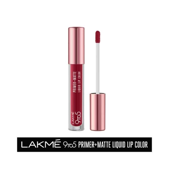 Lakme 9To5 Primer + Matte Liquid Lip Color - MP3 Dusty Rose (4.2ml)