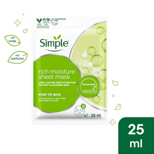 Simple Kind to Skin Rich Moisture Sheet Mask (25ml)