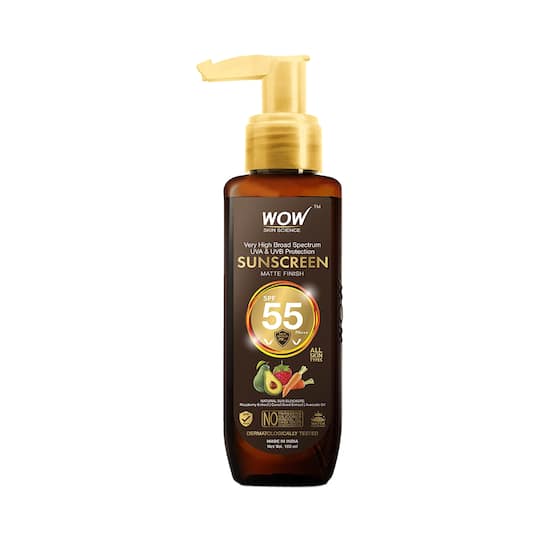 WOW SKIN SCIENCE Very High Broad Spectrum UVA &UVB Protection Matte Finish SPF 55 PA+++ Sunscreen (100ml)