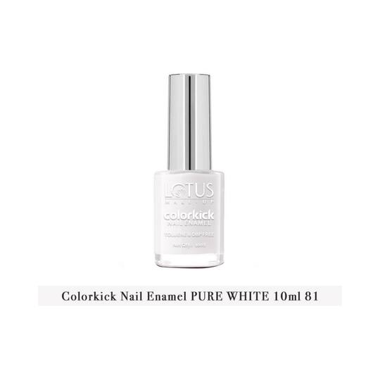 Lotus Makeup Colorkick Nail Enamel - 81 Pure White (10ml)