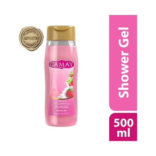 Camay Paris Creme & Strawberry Shower Gel with Natural Oils (500ml)