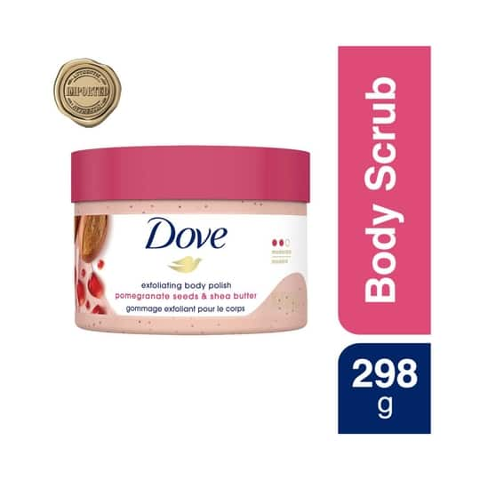 Dove Exfoliating Body Polish Scrub Pomegranate Seeds and Shea Butter (298g)