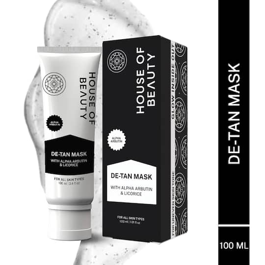 House of Beauty De-Tan Mask For Tanning, Uneven Skin & Brown Spot Reduction W/T Arbutin (100 ml)