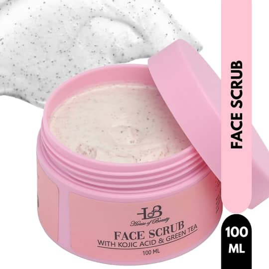 House of Beauty Face Scrub W/T Kojic Acid To Exfoliate, Brighten & Remove Dark Spots (100 ml)