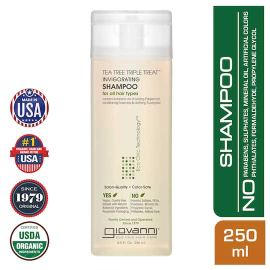 Giovanni Organic Tea Tree Triple Treat Invigorating Shampoo (250ml)