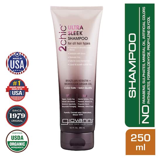 Giovanni Organic 2Chic Brazilian Keratin & Argan Oil Shampoo (250ml)