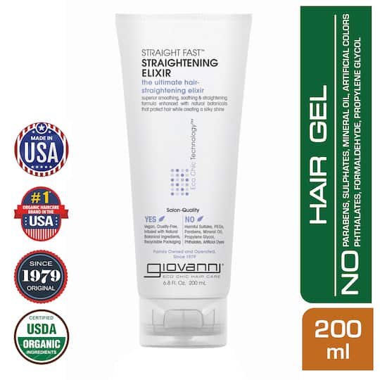 Giovanni Organic Straight Fast! Hair Straightening Elixir (200ml)