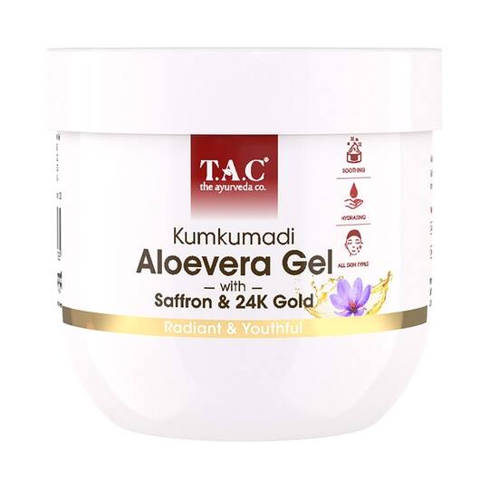 TAC - The Ayurveda Co. Kumkumandi Aloevera Gel with 24K Gold Flakes (200g)