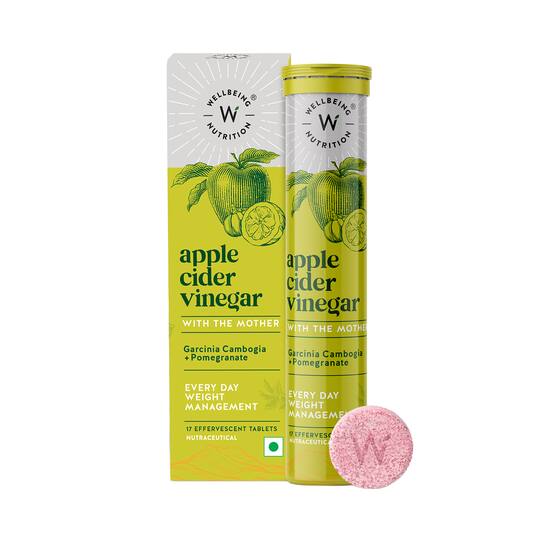 Wellbeing Nutrition Apple Cider Vinegar with the Mother and Garcinia Cambogia Weight Management, Metabolism Boost & Fat Burn