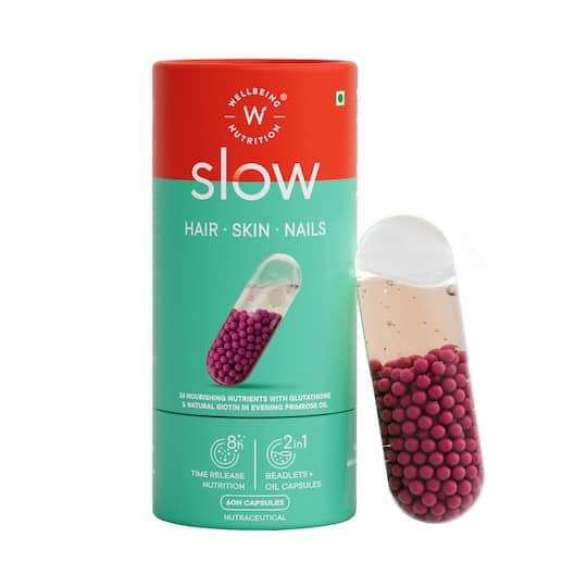 Wellbeing Nutrition Slow Skin Hair and Nails Capsule for Men & Women (60 Capsules)