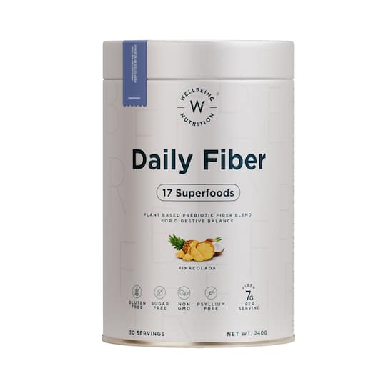 Wellbeing Nutrition Daily Prebiotic Fiber 17 Superfoods Bloating Indigestion Pina Colada (240 g)