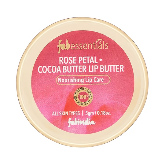 Fabessentials by Fabindia Rose Petal Cocoa Butter Lip Butter (5g)