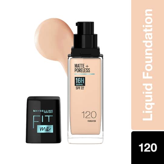 Maybelline New York Fit Me Matte + Poreless Liquid Foundation - 120 Classic Ivory (30ml)