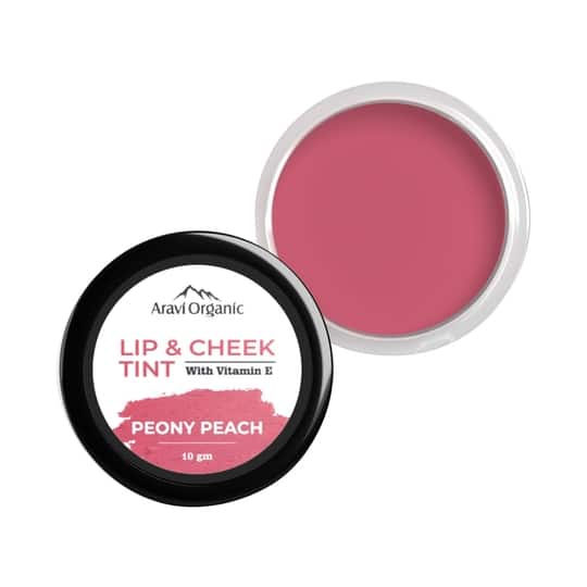 Aravi Organic Lip & Cheek Tint Balm - Peony Peach (10g)