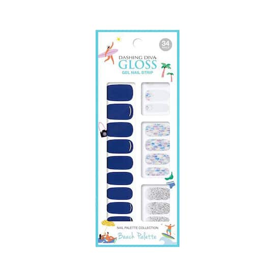 Dashing Diva Gloss Gel Nail Strip - Shine Navy