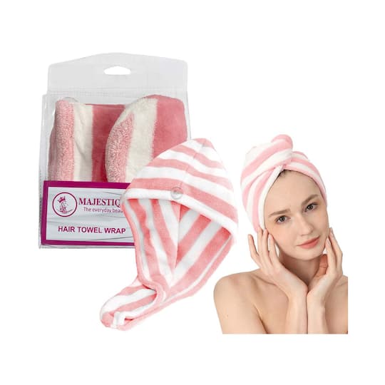 Majestique Hair Towel Wrap Quick Dry Hair Turban for Curly Long and Thick Hair