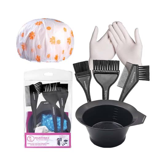 Majestique Dye Brush And Bowl Set For Hair Dyeing and Bleaching (6 pcs)