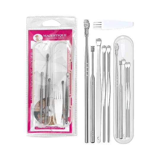 Majestique Ear Wax Removal Kit with a Small Cleaning Brush and Storage Box (6 pcs)